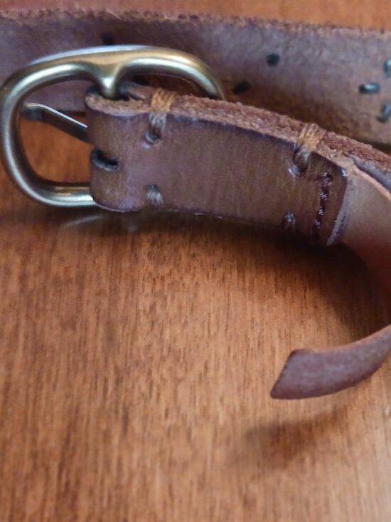 Amsterdam Heritage leather belt with brass star studs